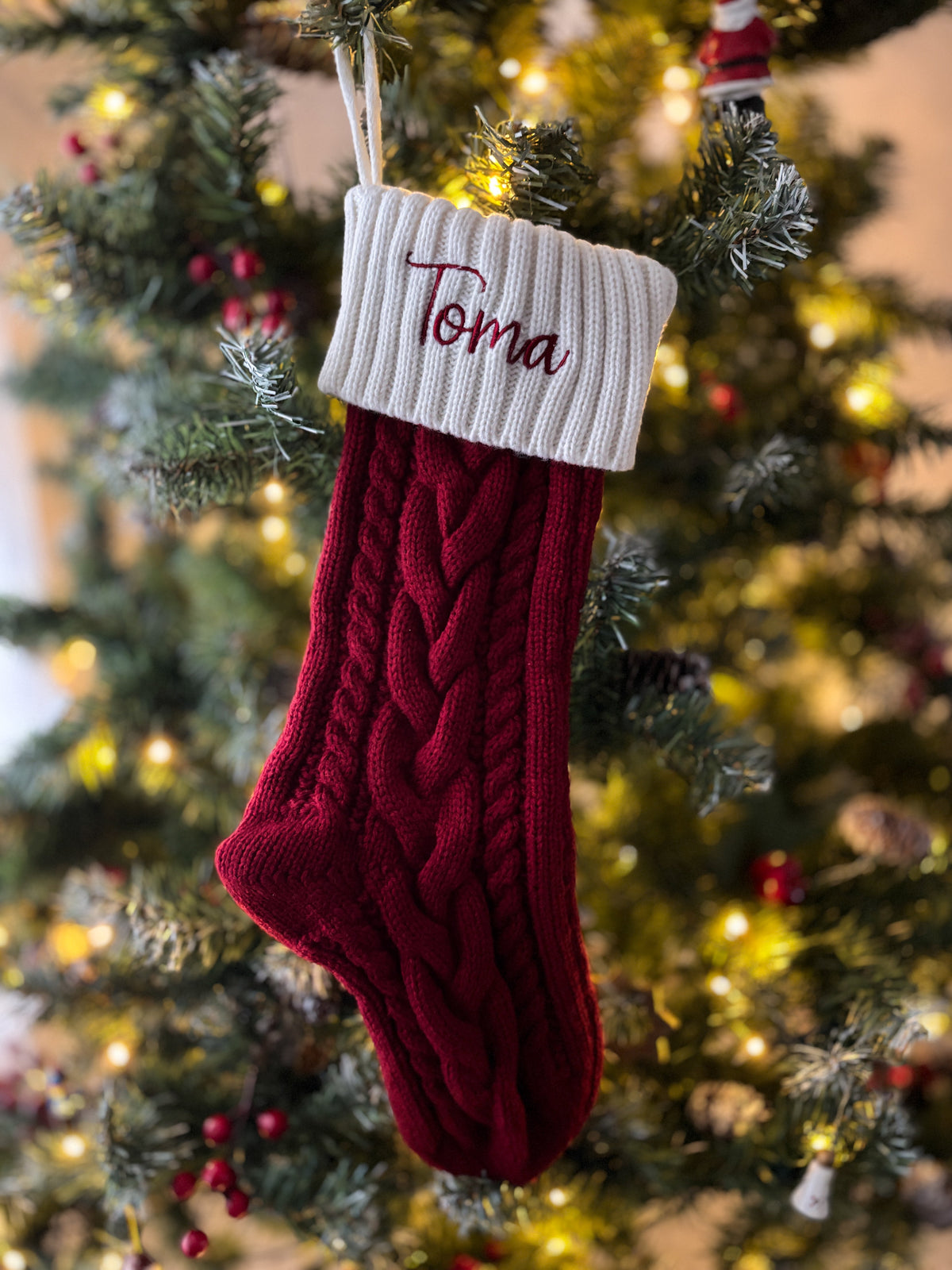 Personalised Knitted Christmas Stockings