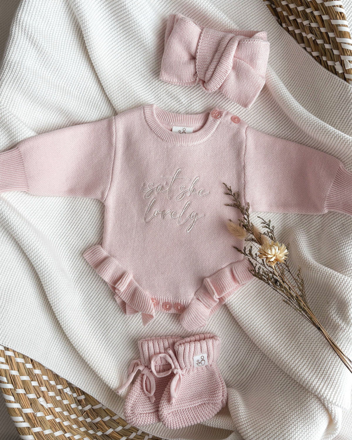 Personalised Pink Frill Romper Outfit Set