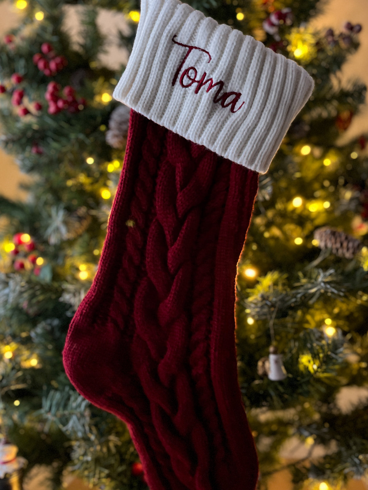 Personalised Knitted Christmas Stocking