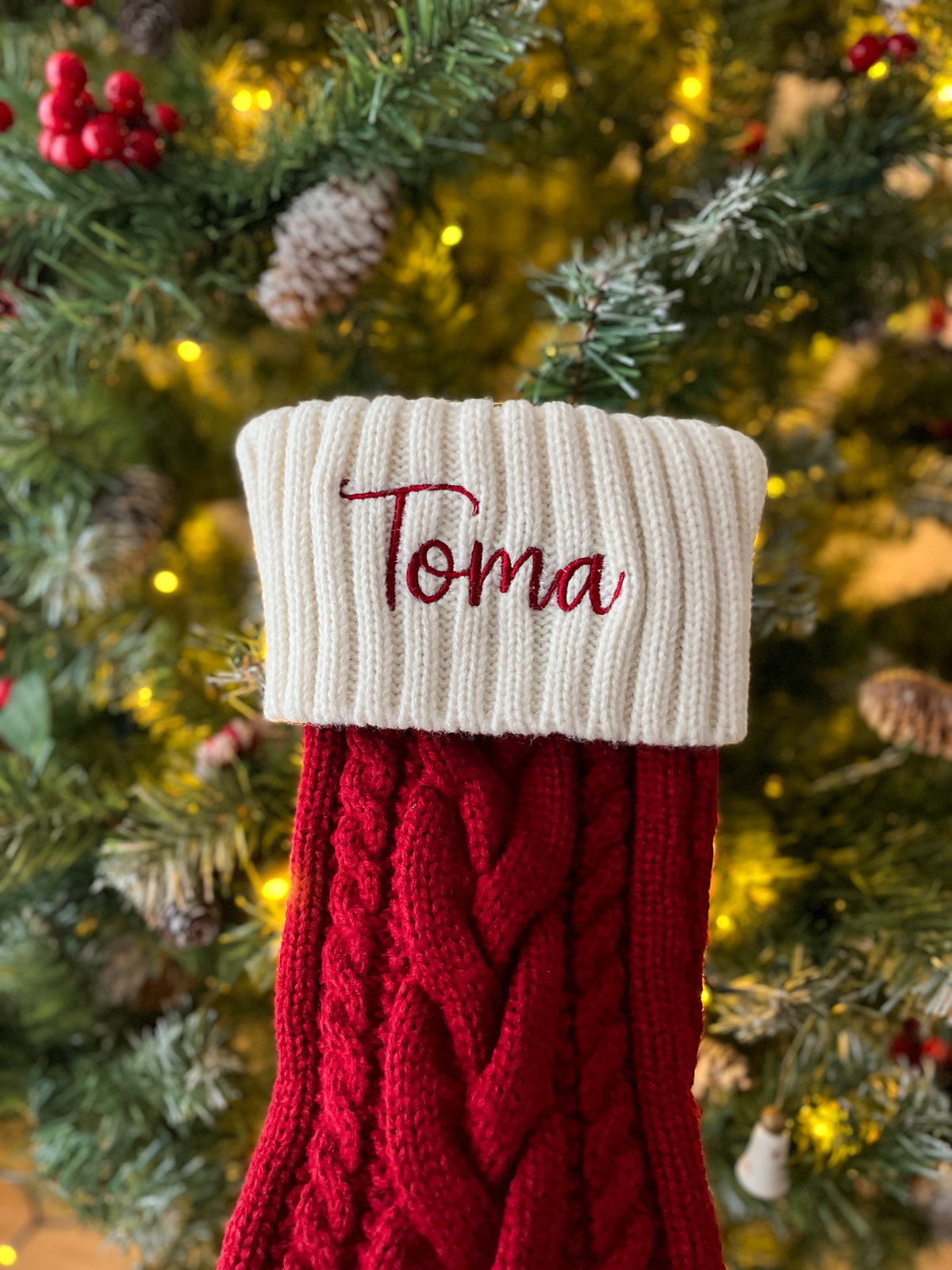 Personalised Knitted Christmas Stocking