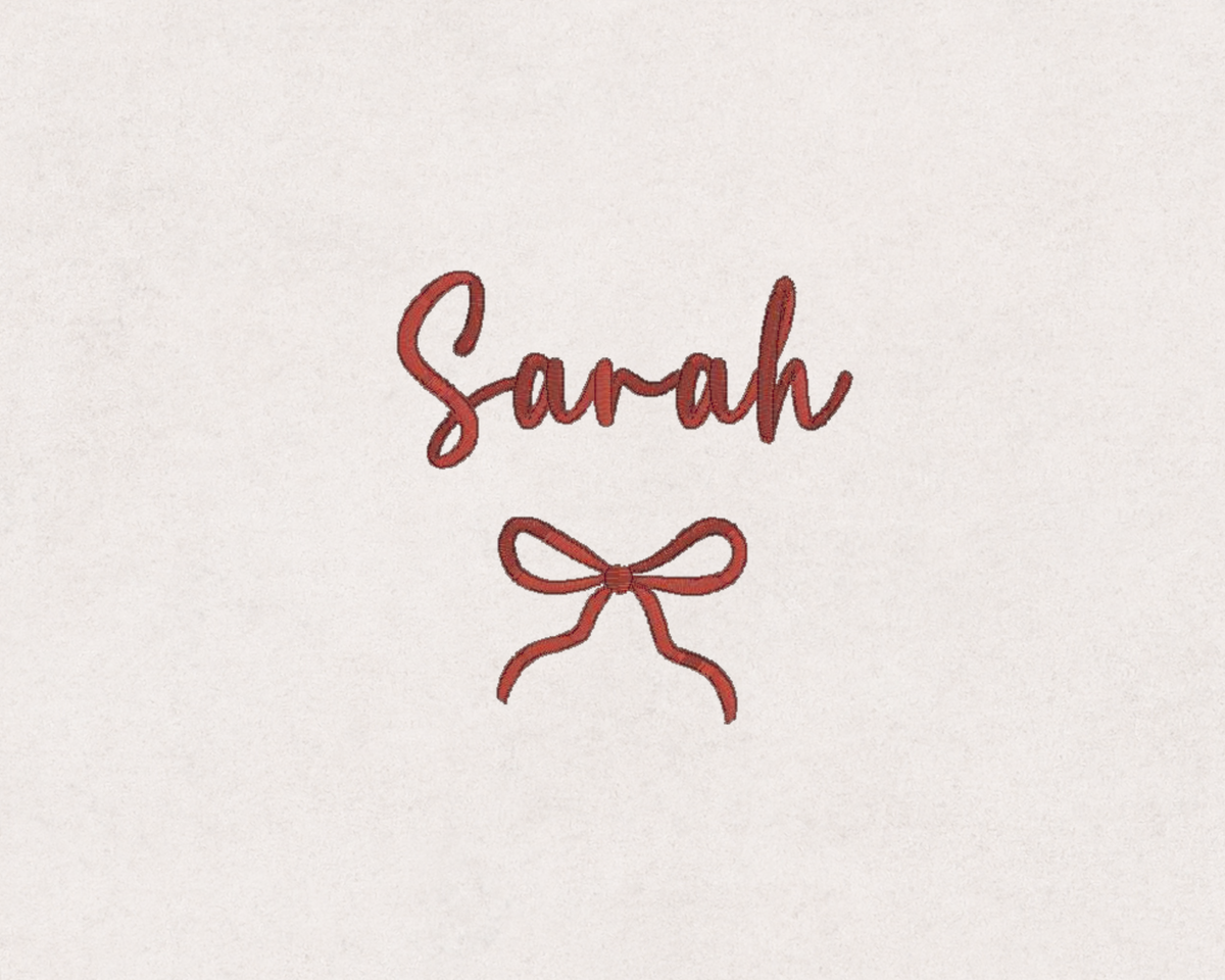 Personalised Name & Bow Christmas Baby Blanket