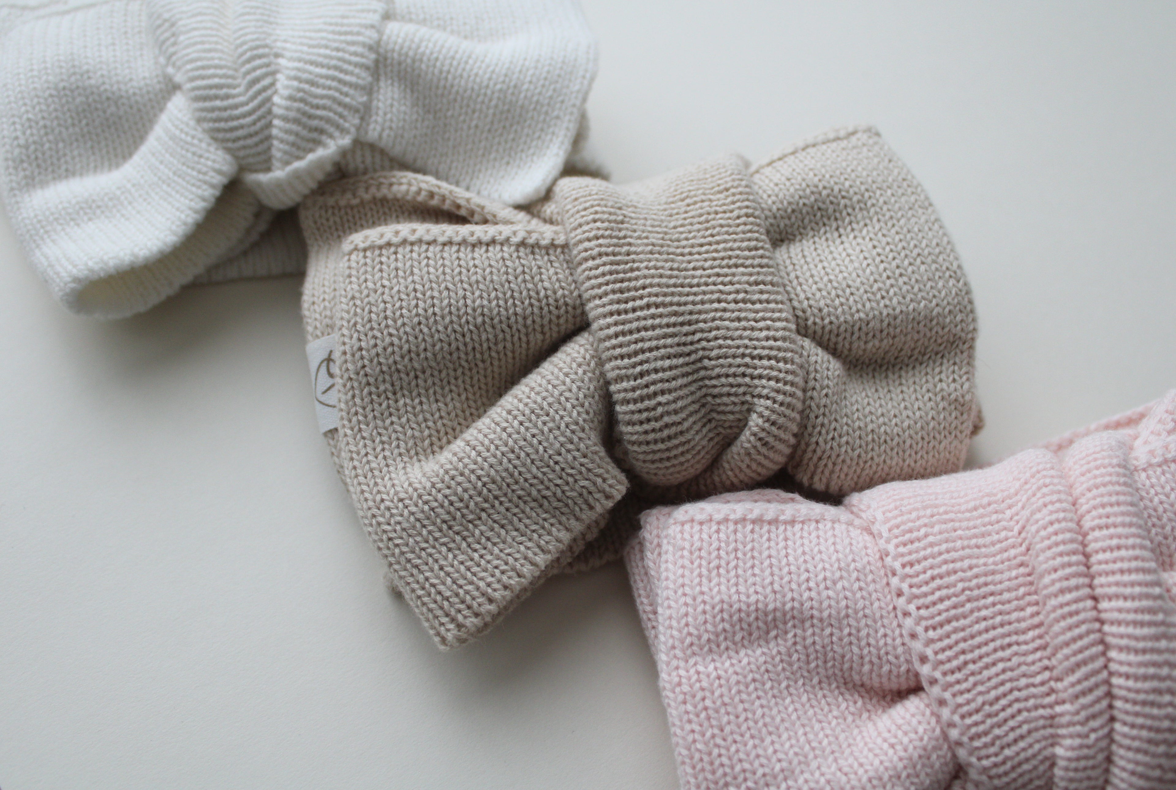 Beige Knitted Baby Headbow