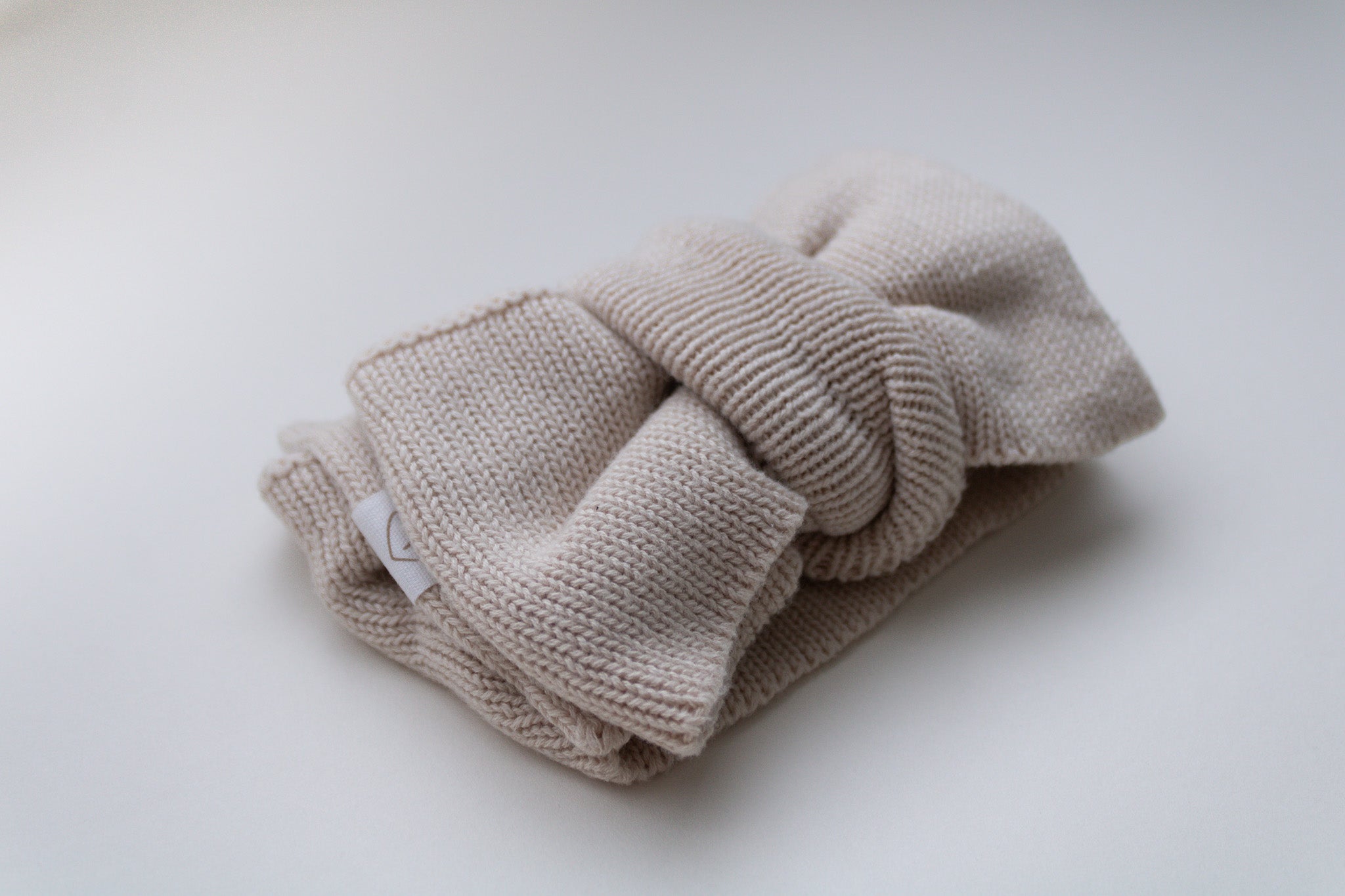 Beige Knitted Baby Headbow