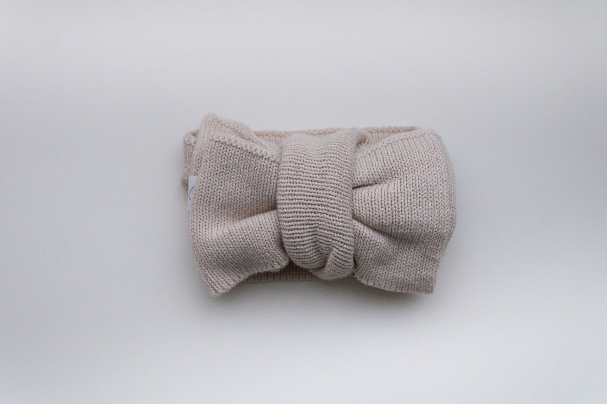 Beige Knitted Baby Headbow