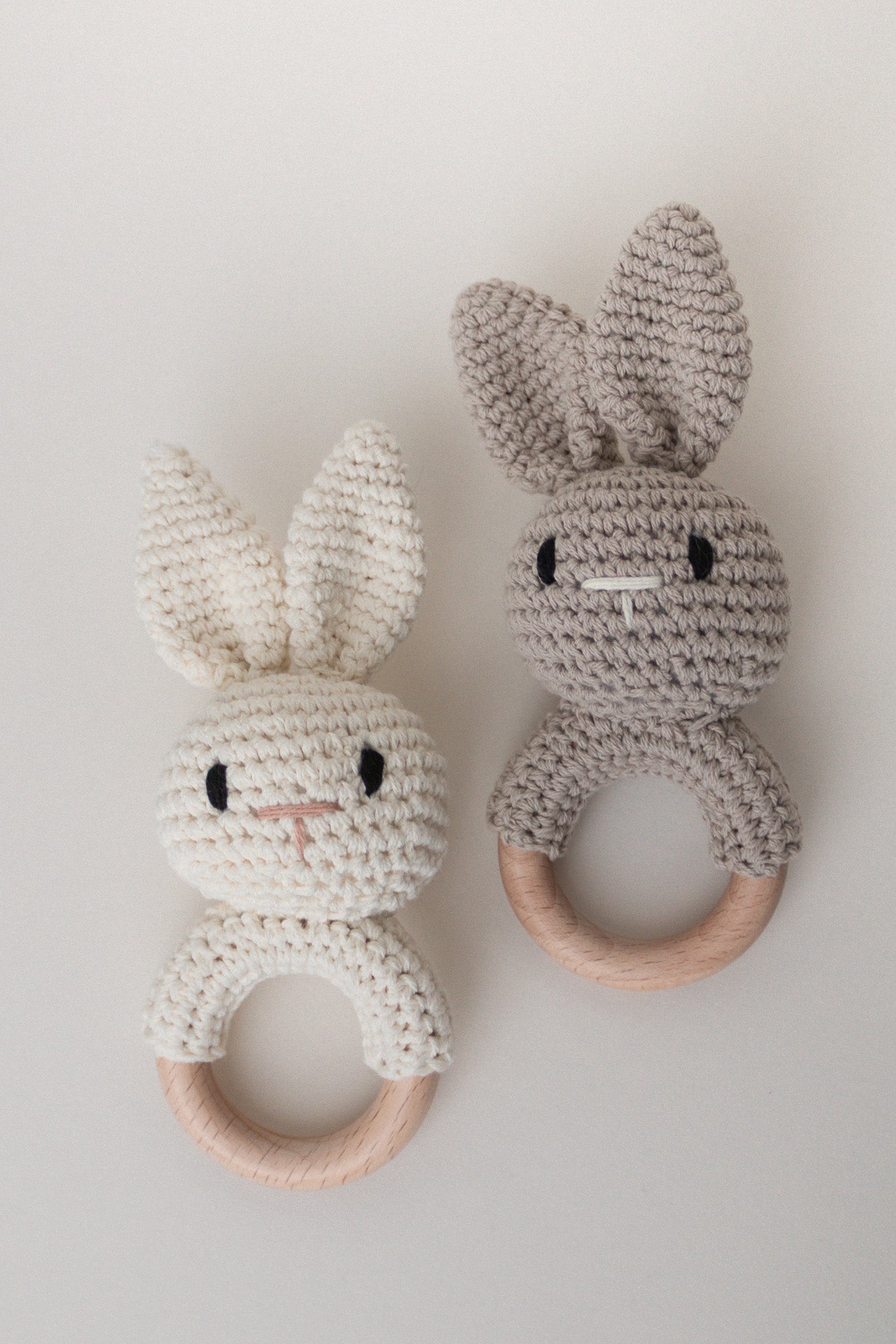 Ivory Crochet Bunny Rattle Toy