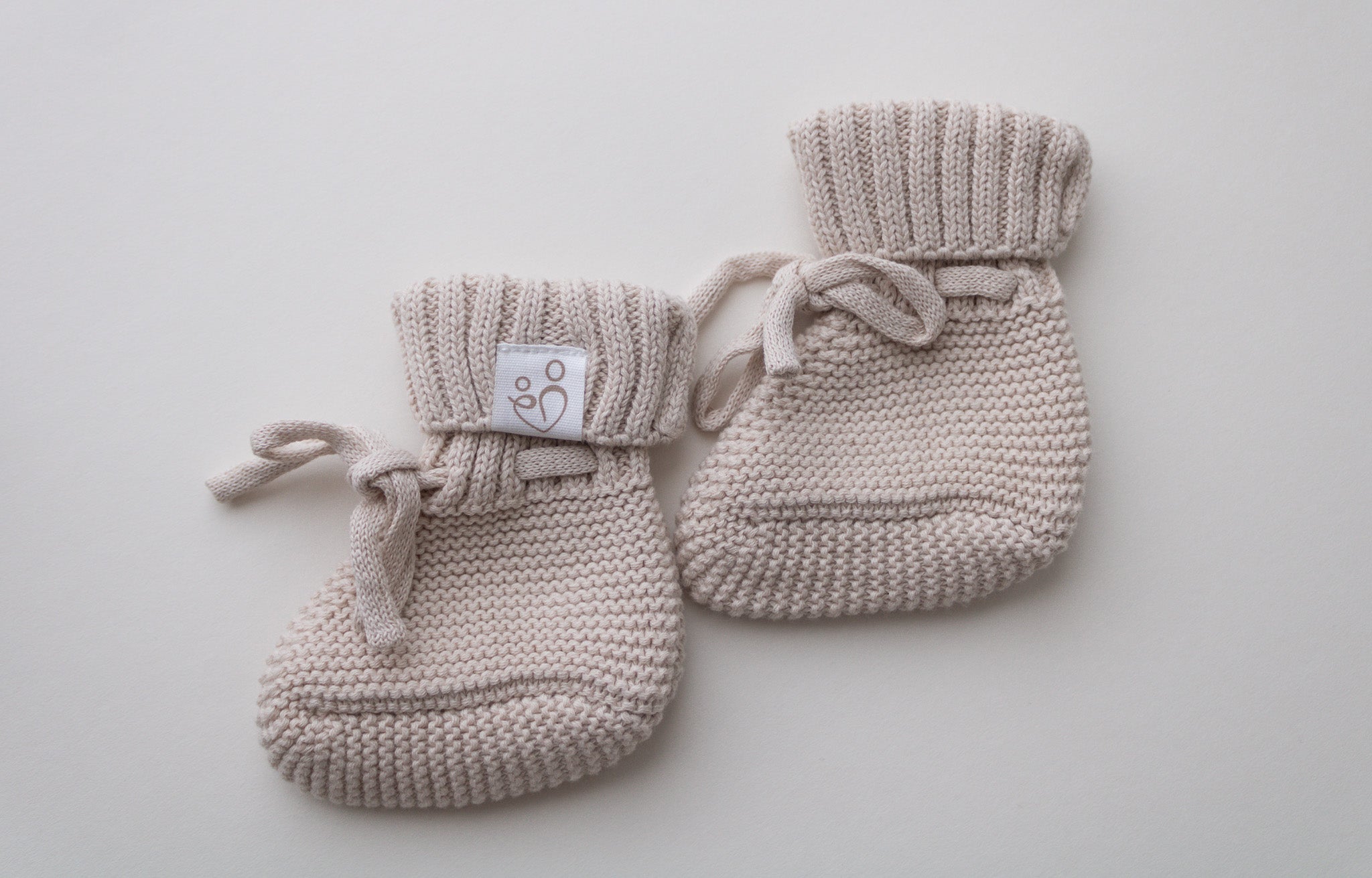 Beige Knitted Baby Booties
