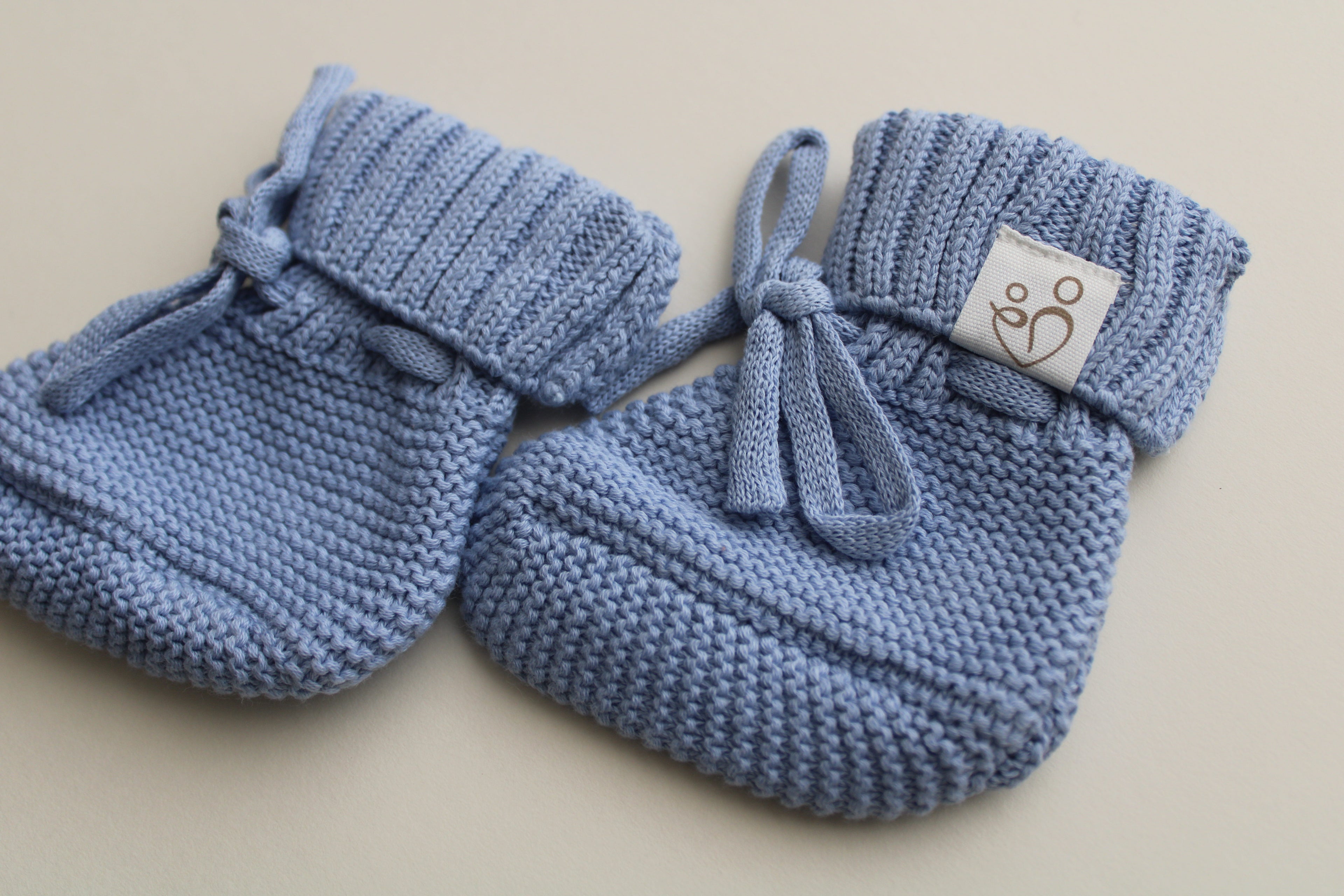 Blue Knitted Baby Booties