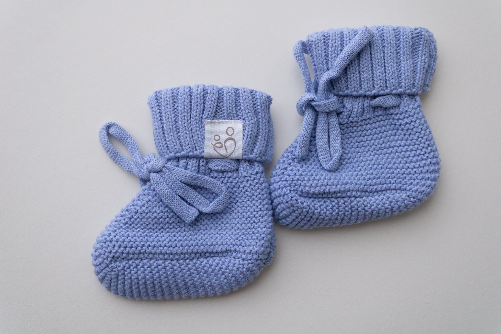 Blue Knitted Baby Booties