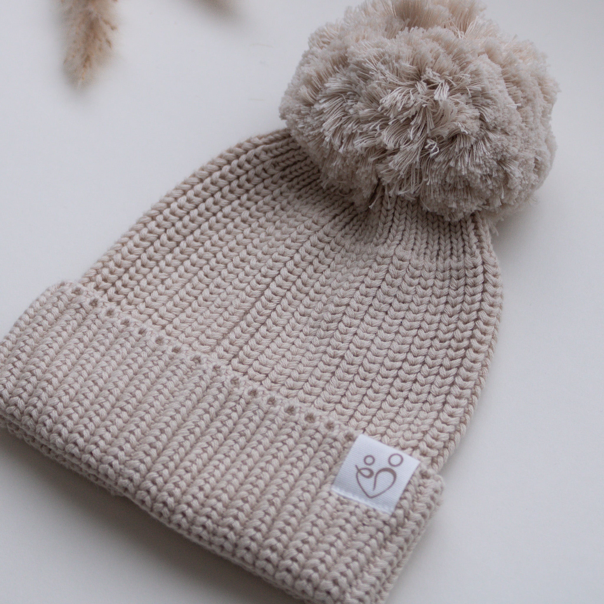 Beige Knitted Baby Hat