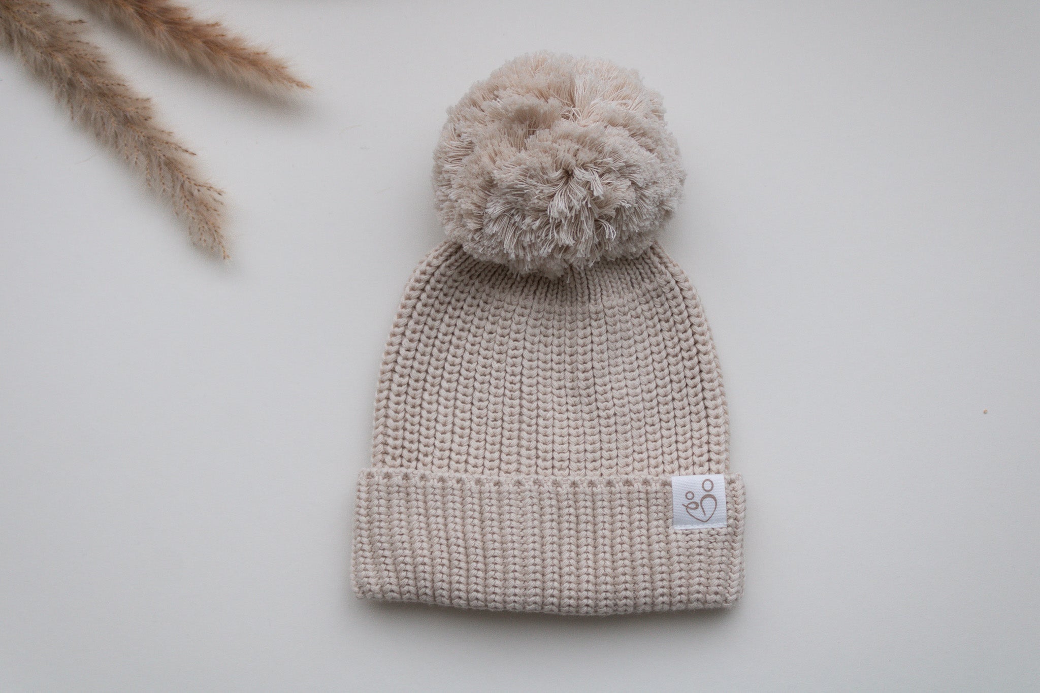 Beige Knitted Baby Hat