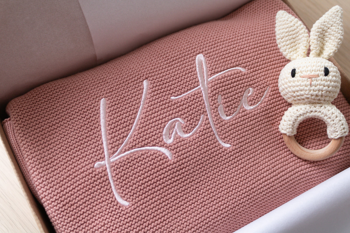 Dusty Pink | Personalised Baby Blanket