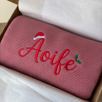 Dusty Pink | Personalised Christmas Baby Blanket
